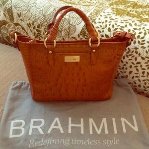 Gorgeous Brahmin faux croc shoulder satchel, purse